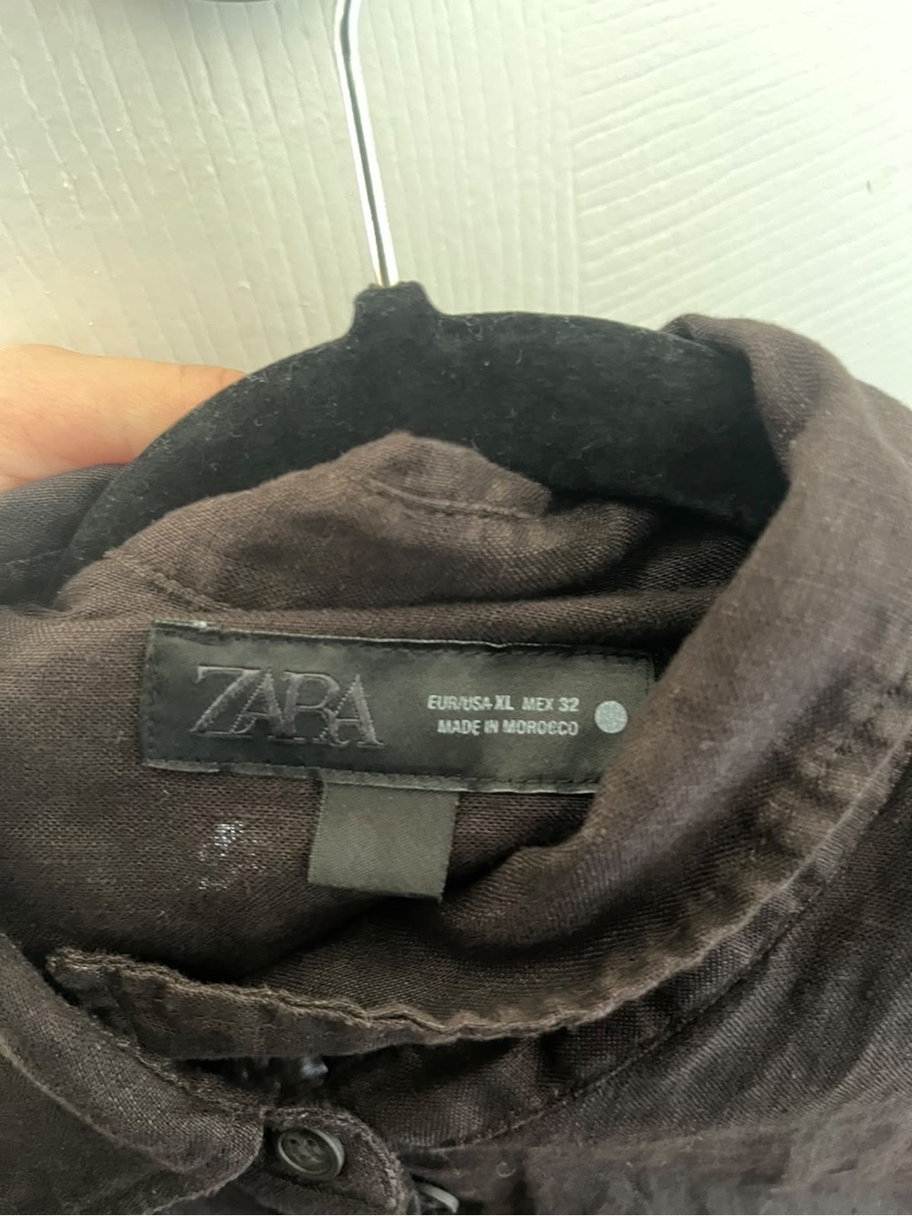 Zara women’s Dark Brown linen Lightweight Button-Up Shirt and pants size XL - Picture 4 of 5